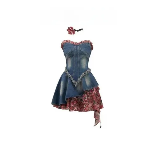 Женские синие платья без рукавов