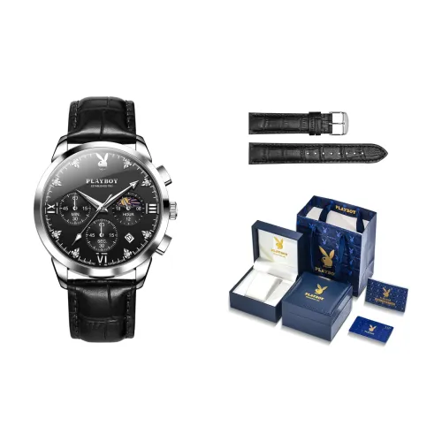 Playboy Кварцевый механизм Часы Мужские Черный циферблат