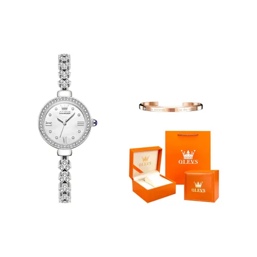 OLEVS Кварцевый механизм Часы Женские Белый циферблат