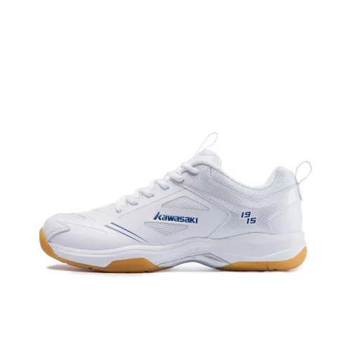 Kawasaki Multicolor Whirlwind Slip-Resistant Coating Low-Top Badminton Shoes Unisex White Blue Кавасаки Многоцветный Whirlwind Противоскользящее покрытие Низкий верх Бадминтон обувь Унисекс Белый Синий