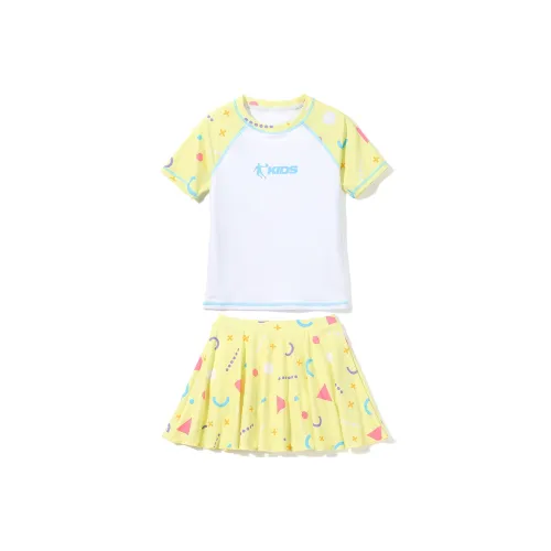 QIAODAN Детский купальник Белый Светло-желтый для детей 3-7 лет