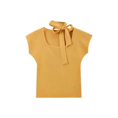 SUSANSAN Тонкий Супер Стильный Трикотажная ткань Короткий рукав 2025 Женские