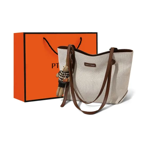 PT'SON Холст Сумка-тоут Тоут Сумка для покупок Подмышечная Сумка на плечо Стандартная Женская Кофейная