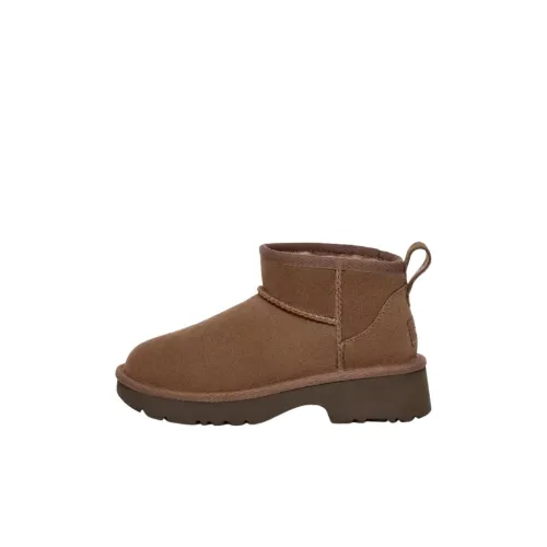 UGG CLASSIC ULTRA MINI Противоскользящие Устойчивые к истиранию MID Топ Детские ботинки Детский Коричневый
