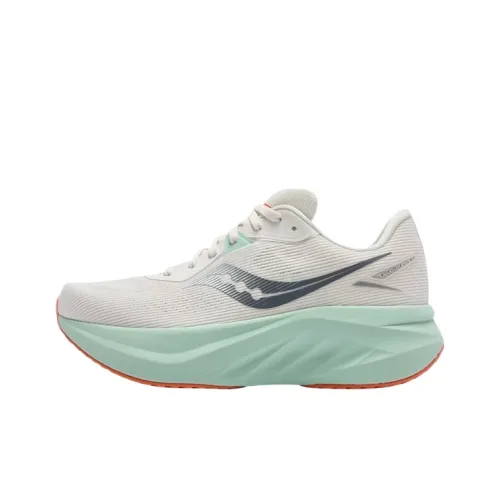 Saucony TIDE Амортизирующий Противоскользящий Износостойкий Дышащий и Легкий Низкий Топ Беговые кроссовки Унисекс Бежевый