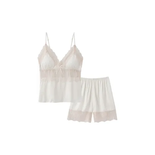 MEIJIAO Белый Камисоль Шорты Женские Пижамные комплекты