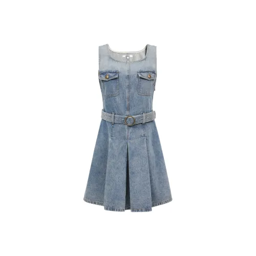 Only J33 Винтаж 350 Промытый деним Женские Платья без рукавов