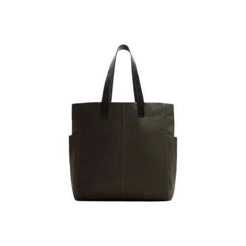 ZARA Хлопок Тоут Сумка Сумка для покупок Сумка Мужская Хаки Зеленая