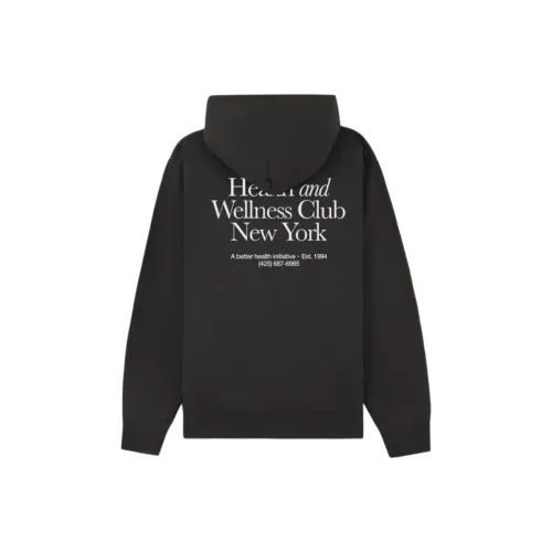 SPORTY & RICH Промытый черный Унисекс Свитшоты