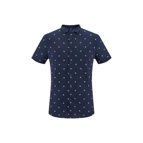 ARTSDON Темно-синие цветочные мужские рубашки