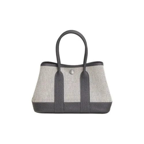 HERMES NEO GARDEN 23 HViking Холст Садовая Сумка Мини Женская Светлый Бежевый Темный Сланцево-Серый