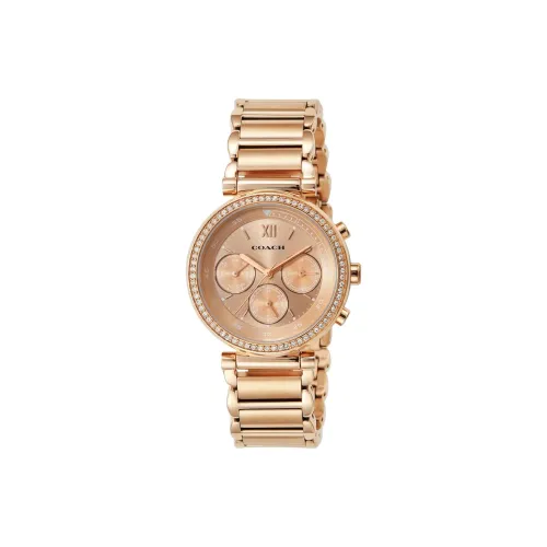 COACH Женские часы Кварцевый механизм корпус из нержавеющей стали ремешок 36 мм розовое золото циферблат часов