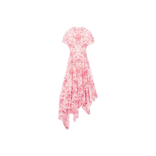 Alexander McQueen Розовые Женские Короткие Платья с Рукавами