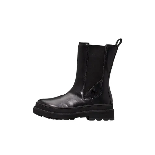 Calvin Klein Детские кожаные сапоги High Top Черные Kids