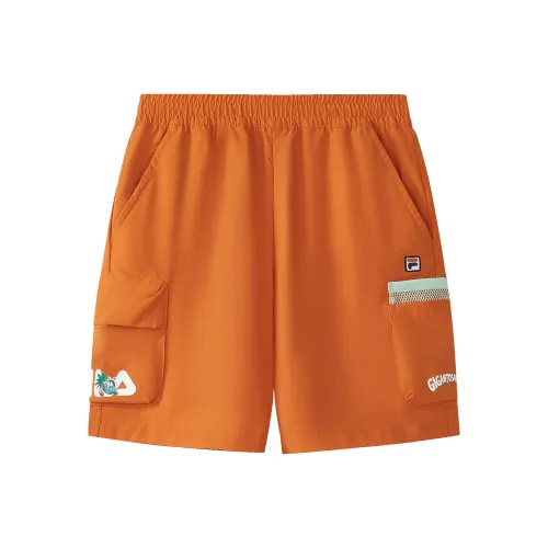 FILA KIDS x XIAOKONGLONGDAMAOXIAN LIANMINGKUAN Шорты для детей 3-7 лет поздняя осень апельсин