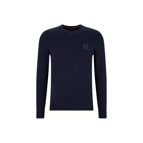 Hugo Boss Темно-синие мужские кашемировые свитеры