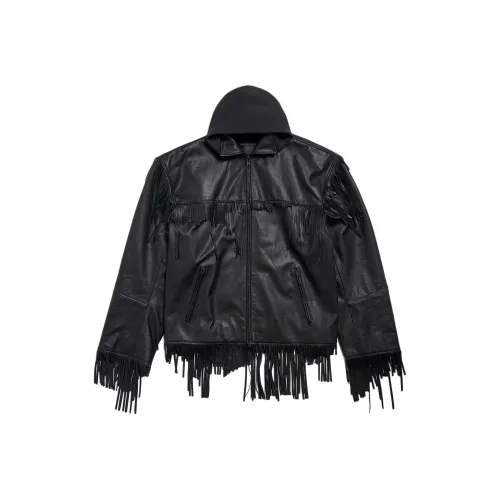 Balenciaga Черные Мужские Кожаные Куртки