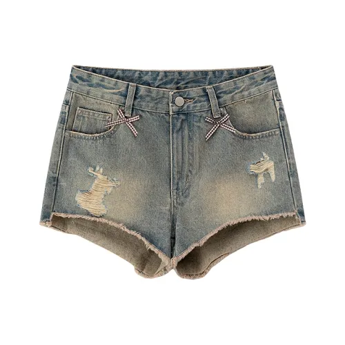 CHUU Средний джинсовый синий Женские джинсовые шорты