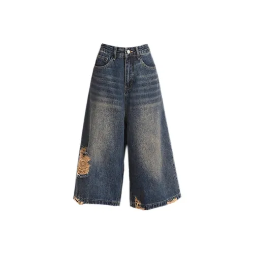 KLAMMKICKS Темно-синие унисекс джинсовые шорты