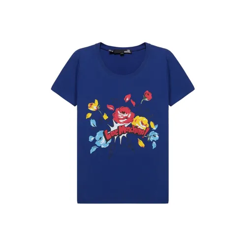 LOVE MOSCHINO Синие Женские Футболки