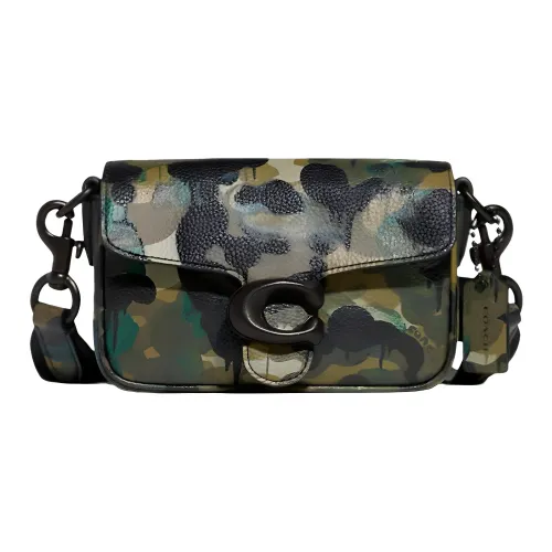 COACH Soft Tabby Мягкий Полированный Pebbled Коровья кожа Сумка через плечо Сумка на плечо Женская Камуфляж Зеленый