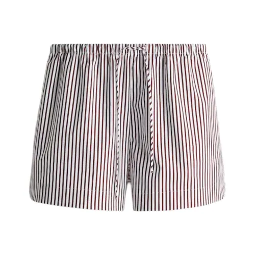 H&M Белый/Темно-кофейный Полосы Женские Повседневные шорты