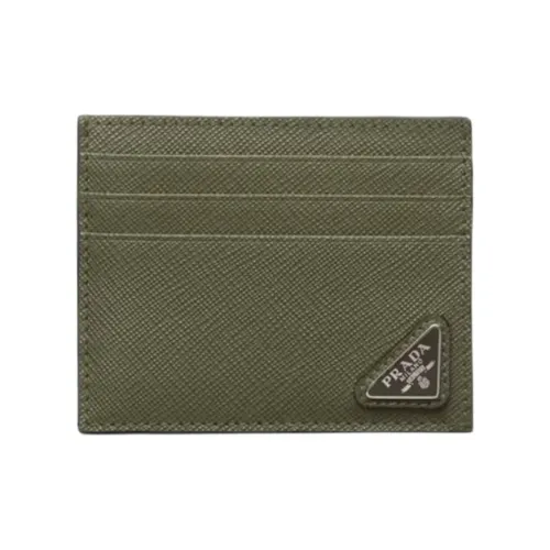 PRADA Saffiano кожаный держатель для карт мужской Loden зеленый
