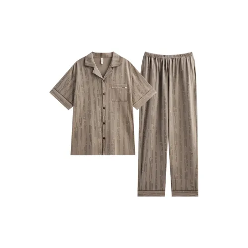 Q'NIANMA Сладкий Абрикос Мужской Пижамный Комплект