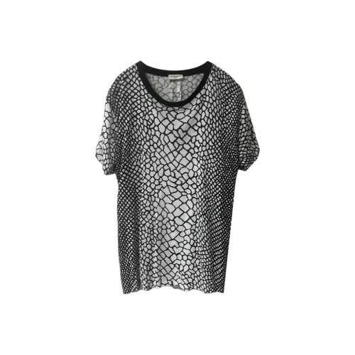 SAINT LAURENT T-рубашка мужская белая черная