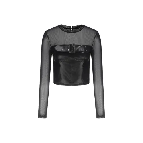 GIMING Черные Женские Короткие Топы