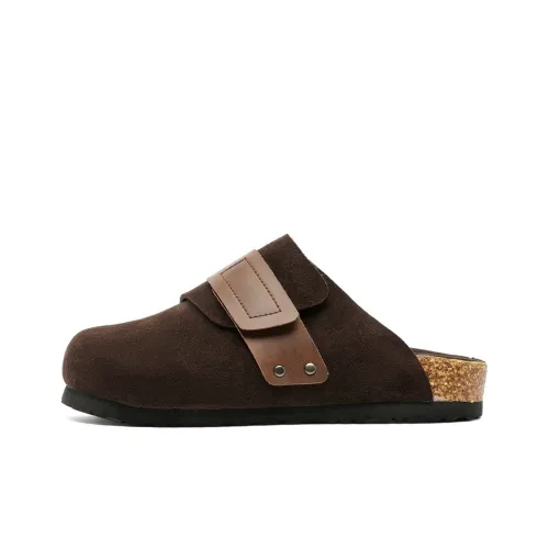 MIKE Антизапахивающий устойчивый к истиранию домашние тапочки унисекс коричневый