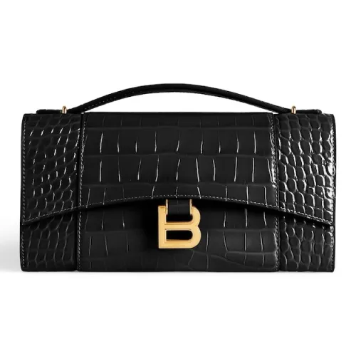 Balenciaga HOURGLASS Телячья кожа Сумка через плечо Сумка Обычный Женский Черный