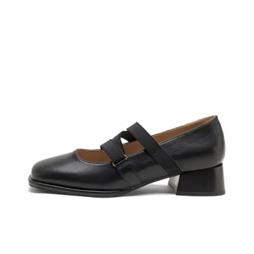 15 MINS Грубый каблук Мэри Джейн Туфли 3,5 см Женские