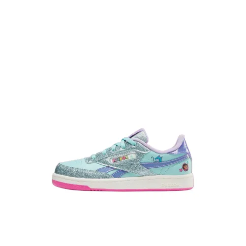 Reebok Club C Revenge Детские Скейтбординги Низкий Топ Синий Зеленый/Фиолетовый Розовый Для Детей Дошкольный