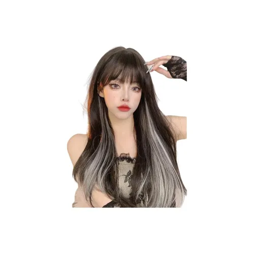 YOUXI Highlights Натуральный Легкий Бан с Высокой Плотностью Длинная Прямая Перука для волос