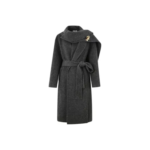 DIANA VEVINA Серое Женское Пальто