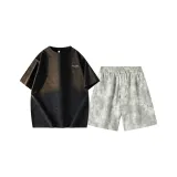 Одежда Набор (Черный топ + Светло-серый низ)