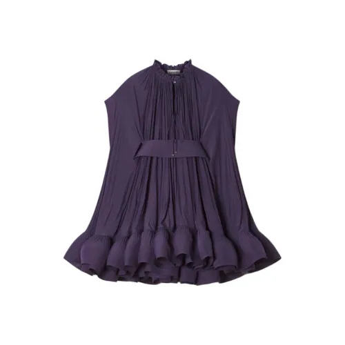 Lanvin Женские Платья с Коротким Рукавом Виноградного Цвета