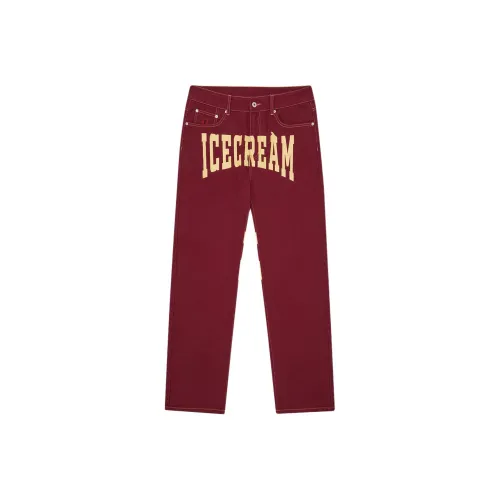 Мороженое Бордово-красный Унисекс Джинсы