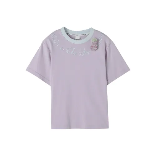 YUANYUAN GIRL T-рубашка Летняя Светло-фиолетовая для детей 3-7 лет