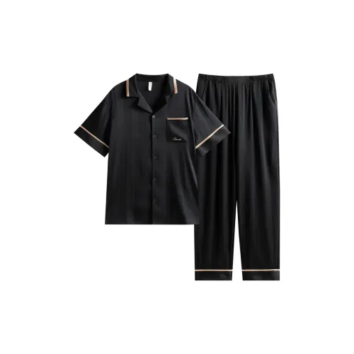 WOLFSFUL LJF4614 Мужской Нефритовый Черный Комплект Пижам для мужчин