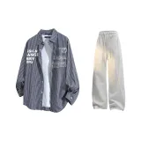 Темно-синий синий полосатый + белый серый вереск штаны