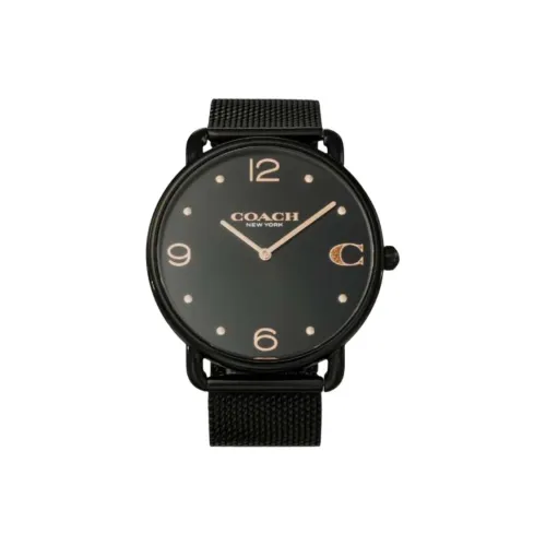 COACH Женские часы Кварцевый механизм корпус из нержавеющей стали ремешок 41 мм черный циферблат