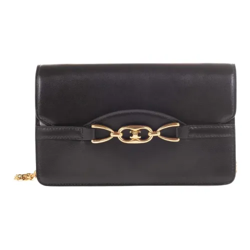 CELINE Triumph Gate Triomphe Кожа Сумка через плечо Сумка на плечо Мини Женская Черная