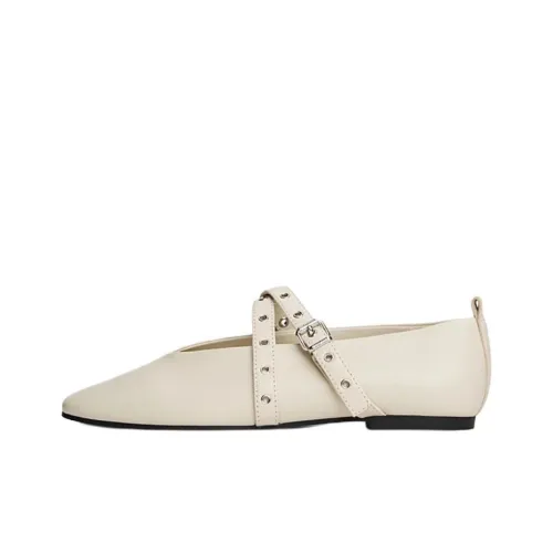 Tommy Hilfiger Tommy Jeans Плоская подошва Туфли Мэри Джейн Женские Бежевый