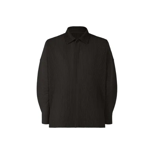 Homme Plissé Issey Miyake FW24 Мужское Поло Черное
