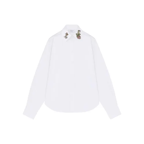 Alexander McQueen SS25 Рубашка Женская Оптический Белый
