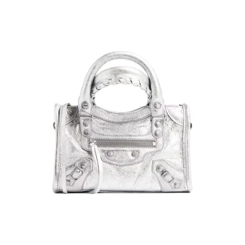 Balenciaga Le City Arena Lambskin Сумка через плечо Сумка Extra Mini Women's Silver