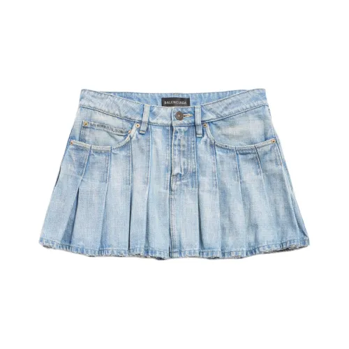 Balenciaga FW25 Джинсовые короткие юбки обычный крой женские светло-синие