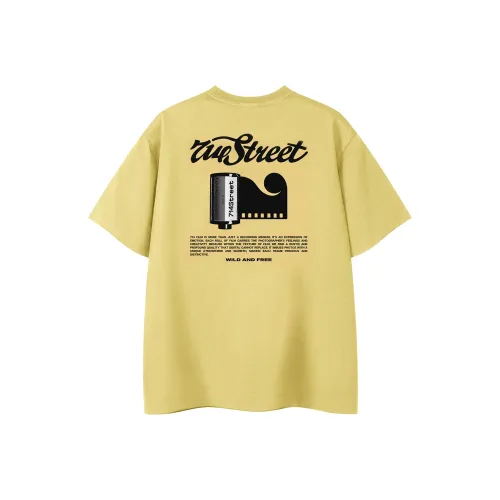 714STREET Свободный крой Прямой крой Тяжелый Кожа-дружественный 100% хлопок Короткий рукав Рубашка T Рубашка Унисекс